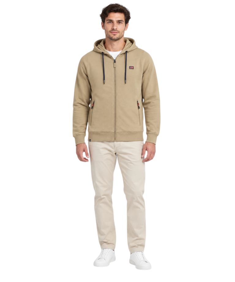 Norway Nautical School - Ανδρική Ζακέτα Φούτερ 852742-BEIGE Μπεζ