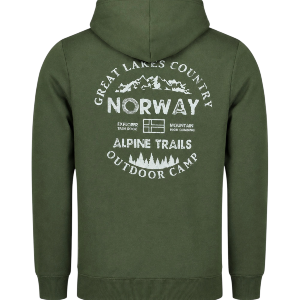 Norway Nautical School - Ανδρική Ζακέτα Φούτερ με Κουκούλα 859462-ARMY Πράσινο 859462-ARMY