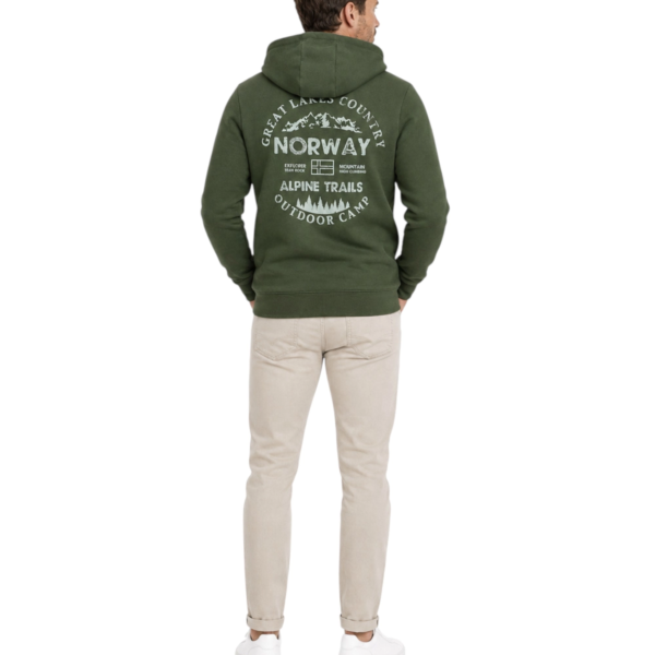 Norway Nautical School - Ανδρική Ζακέτα Φούτερ με Κουκούλα 859462-ARMY Πράσινο 859462-ARMY