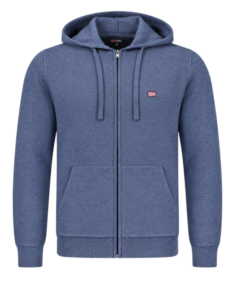 Norway Nautical School - Ανδρική Πλεκτή Ζακέτα 843105-DENIMBLUE Μπλε