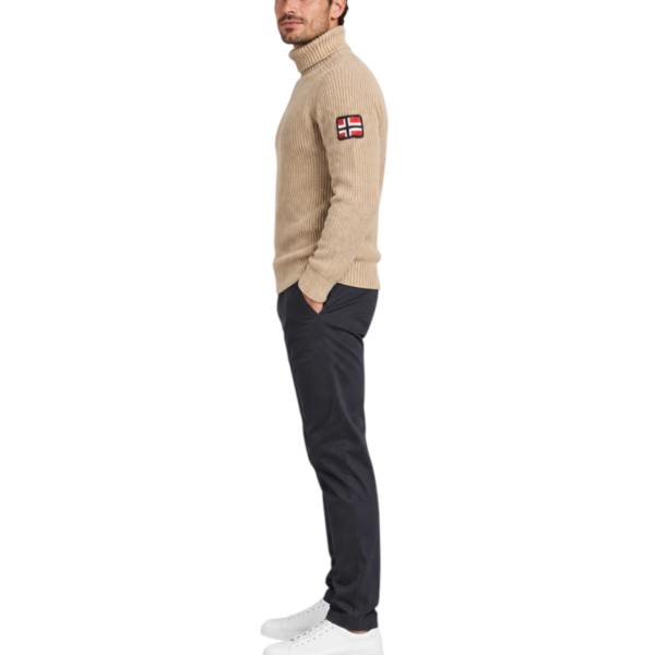 Norway Nautical School - Ανδρική Πλεκτή Ζιβάγκο Μπλούζα 853112-KHAKI Μπεζ 853112-KHAKI