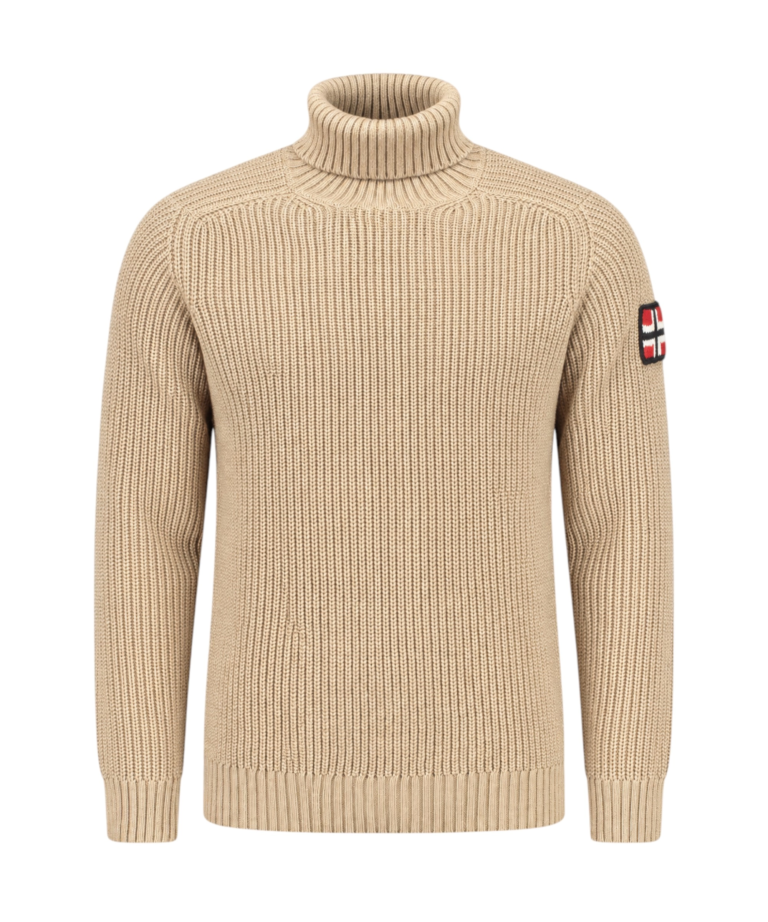 Norway Nautical School - Ανδρική Πλεκτή Ζιβάγκο Μπλούζα 853112-KHAKI Μπεζ