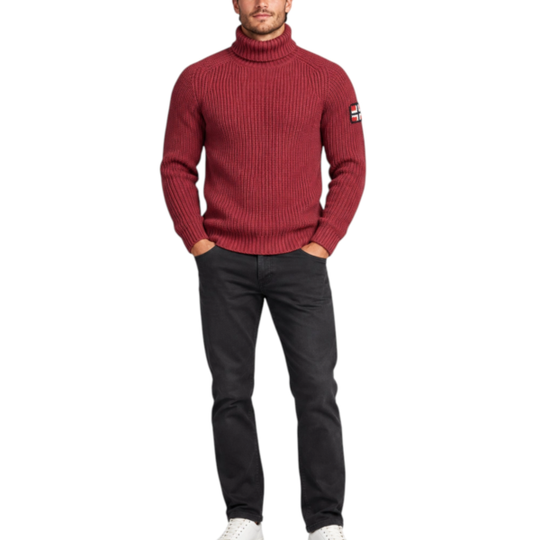 Norway Nautical School - Ανδρική Πλεκτή Ζιβάγκο Μπλούζα 853112-MERLOT Κόκκινο Σκούρο 853112-MERLOT