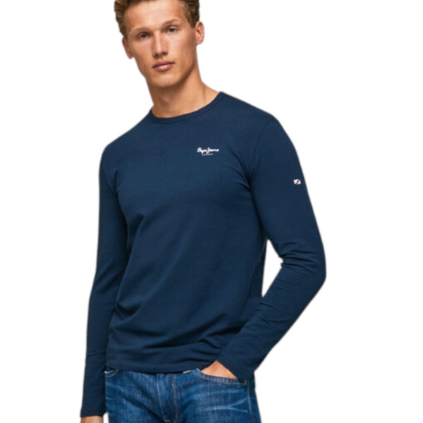 Pepe Jeans - Ανδρική Μπλούζα Original Basic 2 PM508211-595 Μπλε PM508211-595