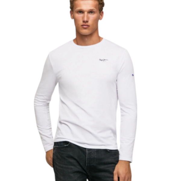 Pepe Jeans - Ανδρική Μπλούζα Original Basic 2 PM508211-800 Λευκό