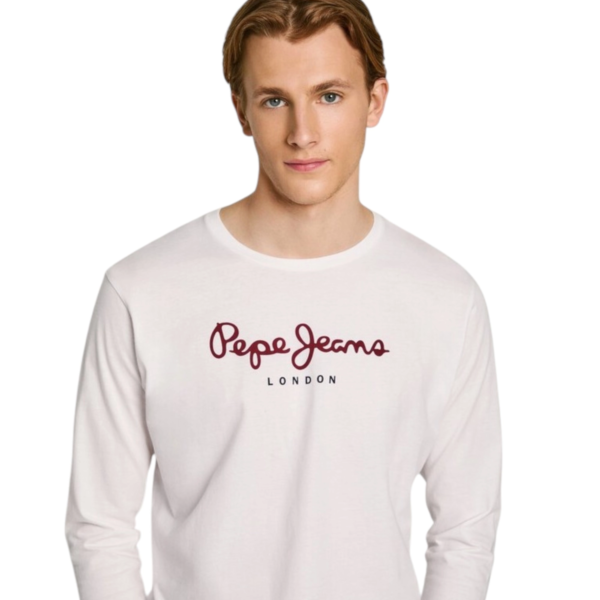 Pepe Jeans - Ανδρική Μπλούζα Μακρυμάνικη Eggo PM508209-800 Λευκό PM508209-800