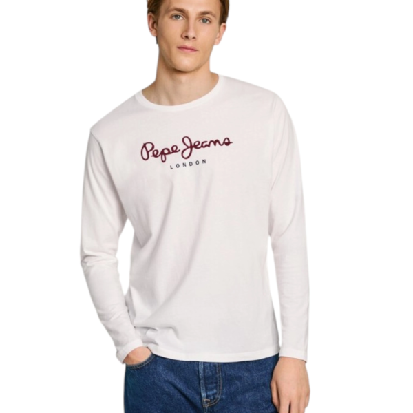 Pepe Jeans - Ανδρική Μπλούζα Μακρυμάνικη Eggo PM508209-800 Λευκό