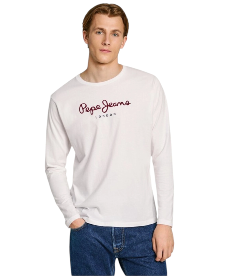 Pepe Jeans - Ανδρική Μπλούζα Μακρυμάνικη Eggo PM508209-800 Λευκό
