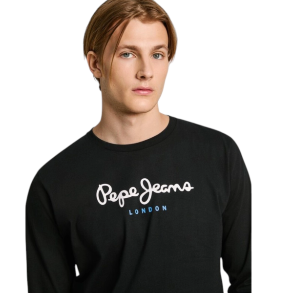 Pepe Jeans - Ανδρική Μπλούζα Μακρυμάνικη Eggo PM508209-999 Μαύρο PM508209-999