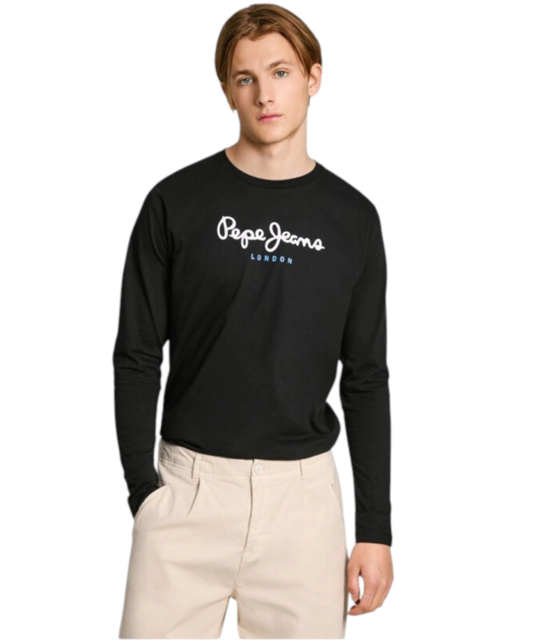 Pepe Jeans - Ανδρική Μπλούζα Μακρυμάνικη Eggo PM508209-999 Μαύρο