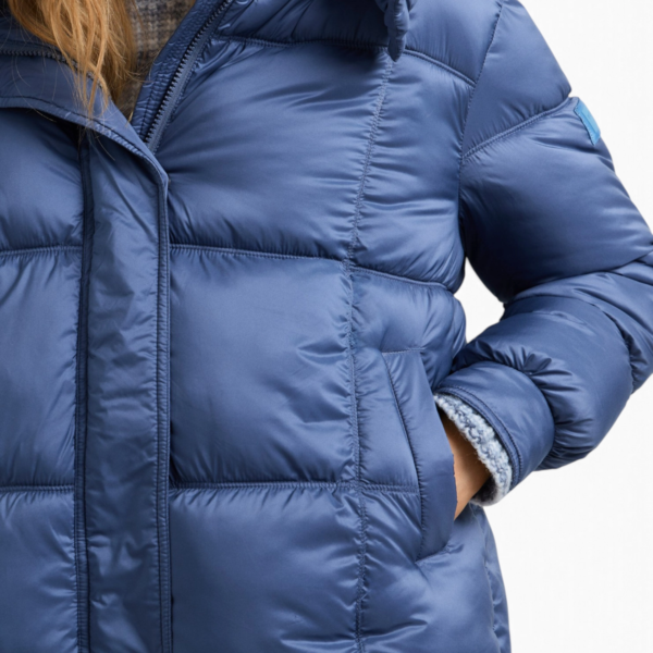 Pepe Jeans - Γυναικείο Αδιάβροχο Κοντό Puffer Μπουφάν Essentials Lauren PL4024541-563 Γαλάζιο PL4024541-563