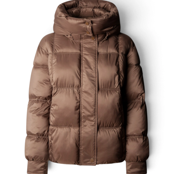 Pepe Jeans - Γυναικείο Αδιάβροχο Κοντό Puffer Μπουφάν Essentials Lauren PL4024541-875 Καφέ