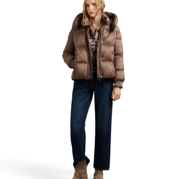 Pepe Jeans - Γυναικείο Αδιάβροχο Κοντό Puffer Μπουφάν Essentials Lauren PL4024541-875 Καφέ PL4024541-875
