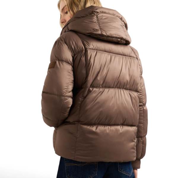 Pepe Jeans - Γυναικείο Αδιάβροχο Κοντό Puffer Μπουφάν Essentials Lauren PL4024541-875 Καφέ PL4024541-875