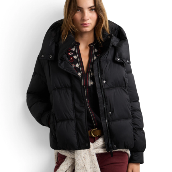 Pepe Jeans - Γυναικείο Αδιάβροχο Κοντό Puffer Μπουφάν Essentials Lauren PL4024541-999 Μαύρο PL4024541-999
