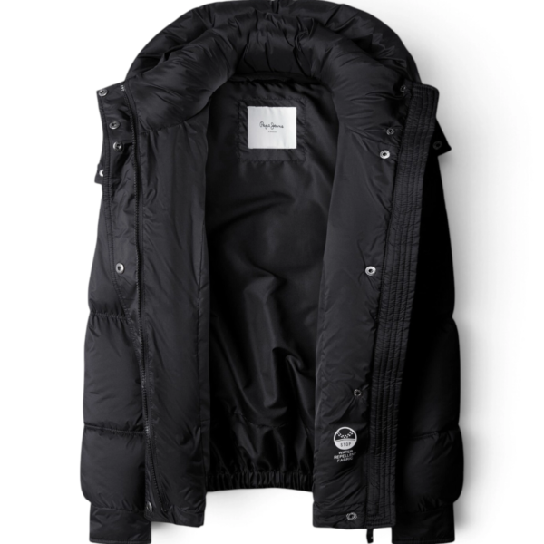 Pepe Jeans - Γυναικείο Αδιάβροχο Κοντό Puffer Μπουφάν Essentials Lauren PL4024541-999 Μαύρο PL4024541-999