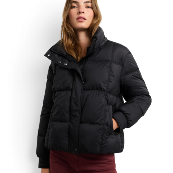 Pepe Jeans - Γυναικείο Αδιάβροχο Κοντό Puffer Μπουφάν Essentials Lauren PL4024541-999 Μαύρο PL4024541-999
