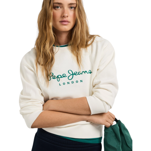 Pepe Jeans - Γυναικείο Φούτερ Crew Neck Logo PL5800002-803 Off-White