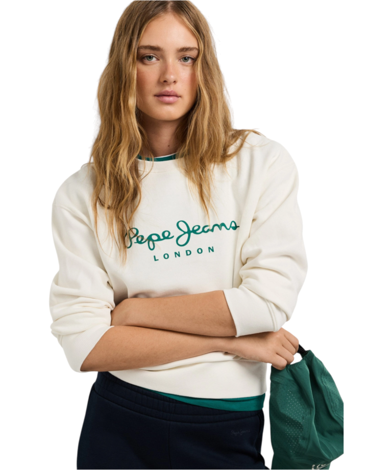 Pepe Jeans - Γυναικείο Φούτερ Crew Neck Logo PL5800002-803 Off-White