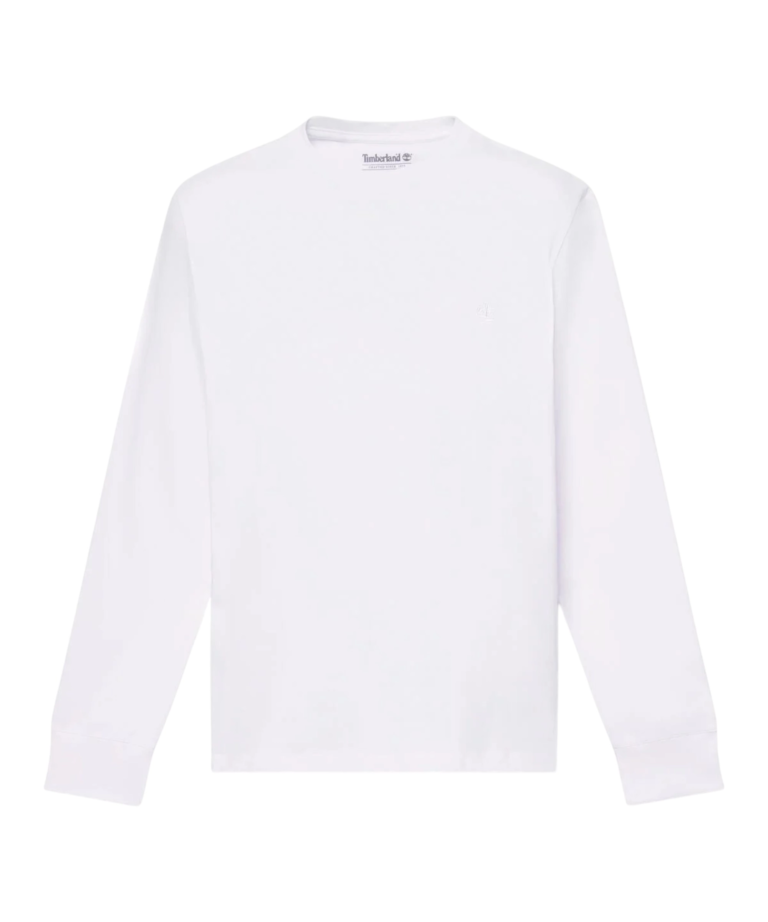 Timberland - Ανδρική Μακρυμάνικη Μπλούζα Slim Fit Dunstan River Tree Embroidered TBC0YHBT-100 Λευκό