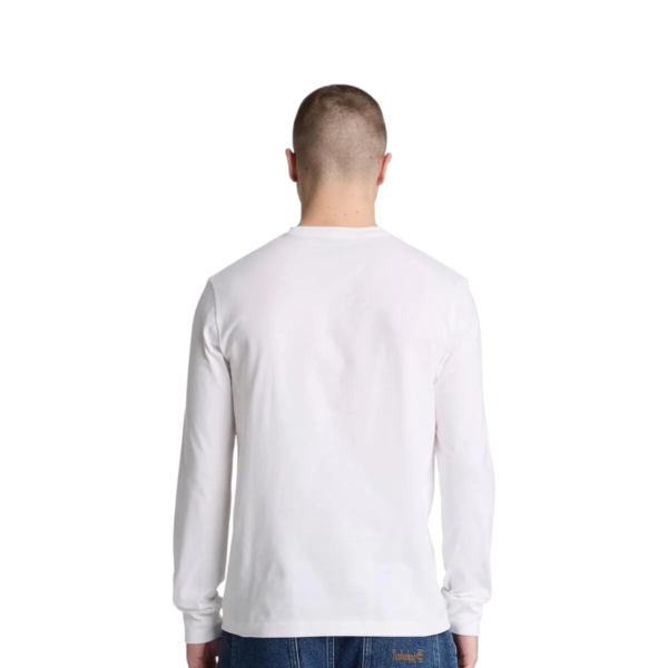 Timberland - Ανδρική Μακρυμάνικη Μπλούζα Slim Fit Dunstan River Tree Embroidered TBC0YHBT-100 Λευκό TBC0YHBT100