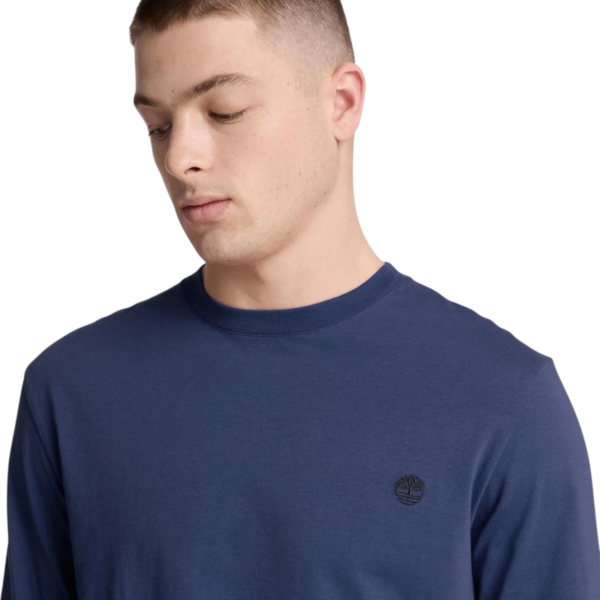 Timberland - Ανδρική Μακρυμάνικη Μπλούζα Slim Fit Dunstan River Tree Embroidered TBC0YHBT-AIH Μπλε TBC0YHBTAIH