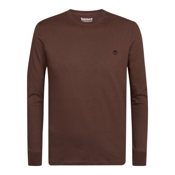 Timberland - Ανδρική Μακρυμάνικη Μπλούζα Slim Fit Dunstan River Tree Embroidered TBC0YHBT-AJD Καφέ