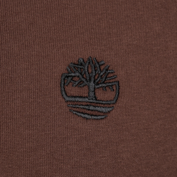 Timberland - Ανδρική Μακρυμάνικη Μπλούζα Slim Fit Dunstan River Tree Embroidered TBC0YHBT-AJD Καφέ TBC0YHBTAJD