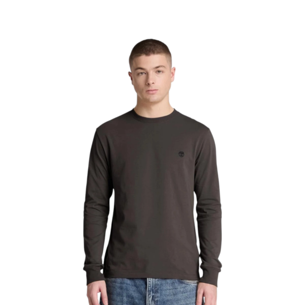 Timberland - Ανδρική Μακρυμάνικη Μπλούζα Slim Fit Dunstan River Tree Embroidered TBC0YHBT-CN1 Μαύρο TBC0YHBTCN1