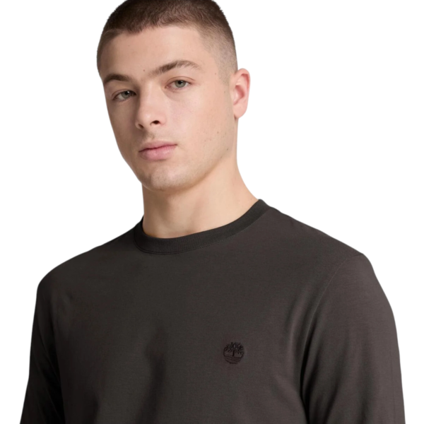 Timberland - Ανδρική Μακρυμάνικη Μπλούζα Slim Fit Dunstan River Tree Embroidered TBC0YHBT-CN1 Μαύρο TBC0YHBTCN1