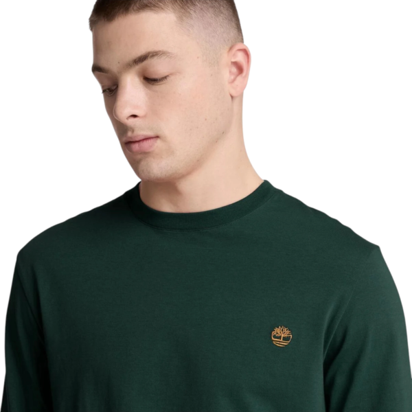 Timberland - Ανδρική Μακρυμάνικη Μπλούζα Slim Fit Dunstan River Tree Embroidered TBC0YHBT-EA1 Πράσινο TBC0YHBTEA1