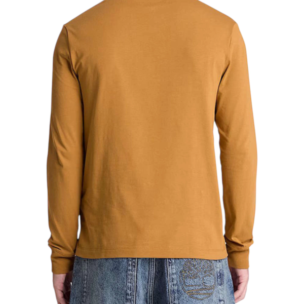Timberland - Ανδρική Μακρυμάνικη Μπλούζα Slim Fit Dunstan River Tree Embroidered TBC0YHBT-P47 Μουσταρδί TBC0YHBTP47