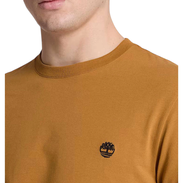 Timberland - Ανδρική Μακρυμάνικη Μπλούζα Slim Fit Dunstan River Tree Embroidered TBC0YHBT-P47 Μουσταρδί TBC0YHBTP47