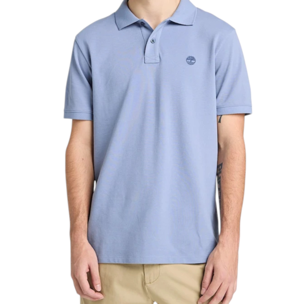 Timberland - Ανδρικό T-shirt Polo Short-Sleeve με Λογότυπο Oyster River TB0A2BRY-B88 Σιέλ