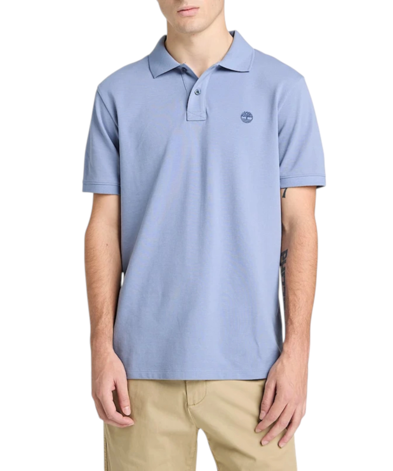 Timberland - Ανδρικό T-shirt Polo Short-Sleeve με Λογότυπο Oyster River TB0A2BRY-B88 Σιέλ