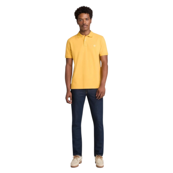 Timberland - Ανδρικό T-shirt Polo με Λογότυπο TB0A6VDP-714 Κίτρινο TB0A6VDP714