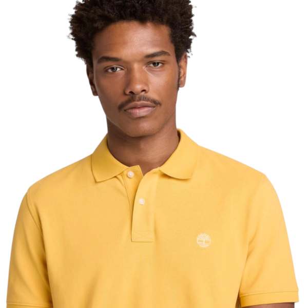 Timberland - Ανδρικό T-shirt Polo με Λογότυπο TB0A6VDP-714 Κίτρινο TB0A6VDP714