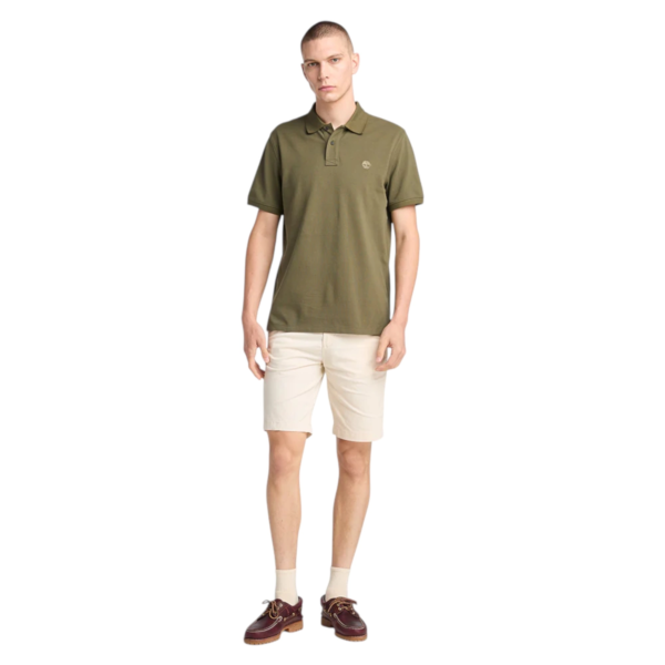 Timberland - Ανδρικό T-shirt Polo με Λογότυπο TB0A6VDP-A58 Πράσινο TB0A6VDPA58