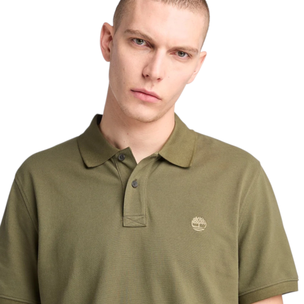 Timberland - Ανδρικό T-shirt Polo με Λογότυπο TB0A6VDP-A58 Πράσινο TB0A6VDPA58