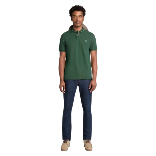 Timberland - Ανδρικό T-shirt Polo με Λογότυπο TB0A6VDP-A6X Πράσινο TB0A6VDPA6X