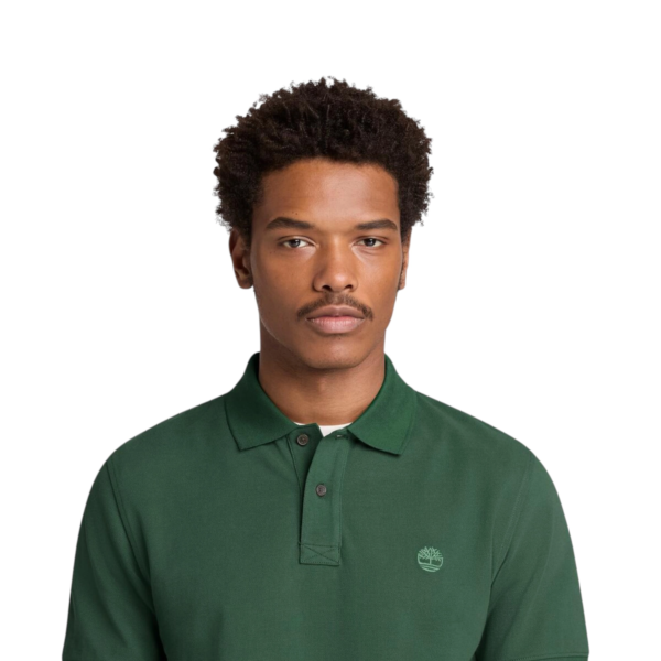Timberland - Ανδρικό T-shirt Polo με Λογότυπο TB0A6VDP-A6X Πράσινο TB0A6VDPA6X