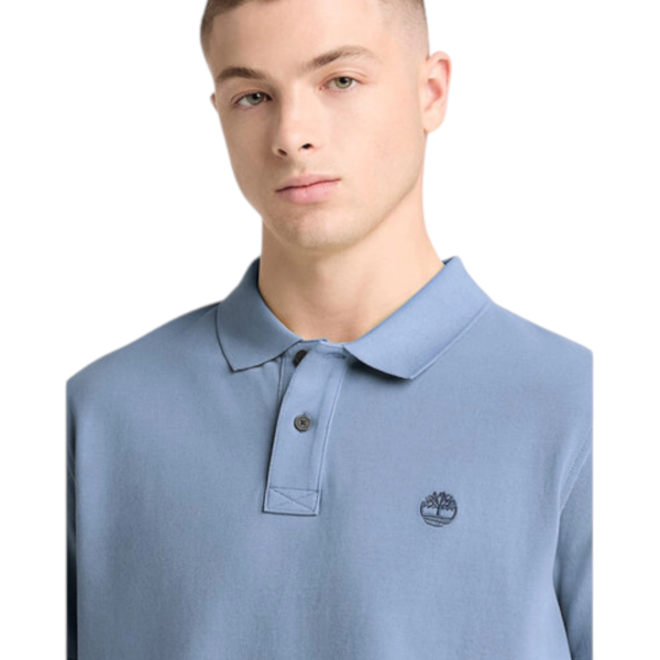 Timberland - Ανδρικό T-shirt Polo με Λογότυπο TB0A6VDP-B88 Σιέλ TB0A6VDPB88