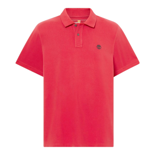 Timberland - Ανδρικό T-shirt Polo με Λογότυπο TB0A6VDP-N96 Κόκκινο TB0A6VDPN96