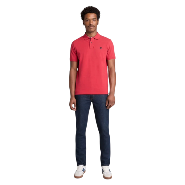 Timberland - Ανδρικό T-shirt Polo με Λογότυπο TB0A6VDP-N96 Κόκκινο TB0A6VDPN96