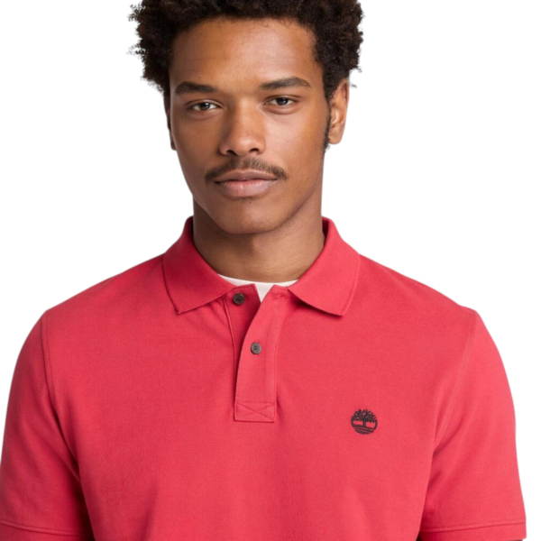 Timberland - Ανδρικό T-shirt Polo με Λογότυπο TB0A6VDP-N96 Κόκκινο TB0A6VDPN96