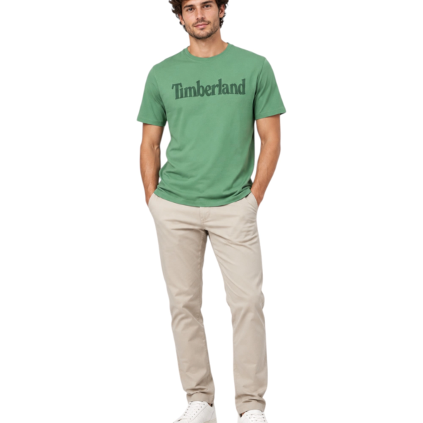 Timberland - Ανδρικό T-shirt TFO SS Linear Tee TB0A2BRN-A6Z Πράσινο TB0A2BRNA6Z