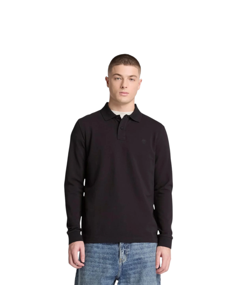 Timberland - Ανδρικό Μακρυμάνικο Polo Oyster River Regular Fit TBC0YHDG-001 Μαύρο