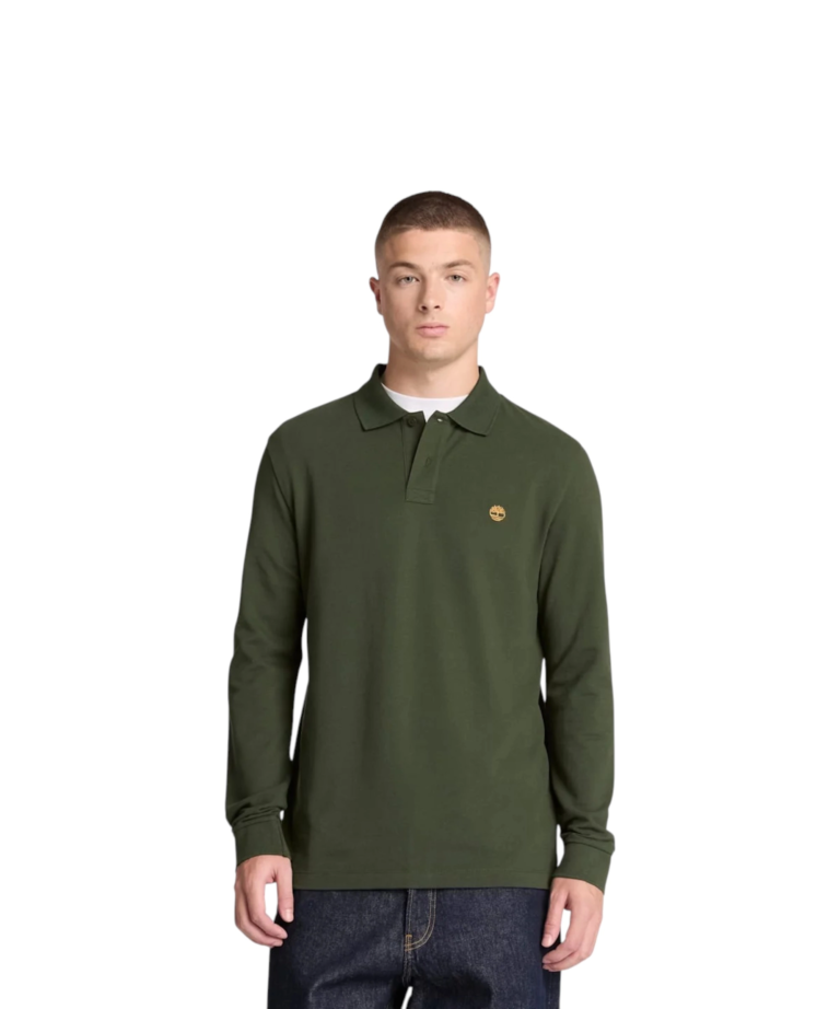 Timberland - Ανδρικό Μακρυμάνικο Polo Oyster River Regular Fit TBC0YHDG-U31 Πράσινο