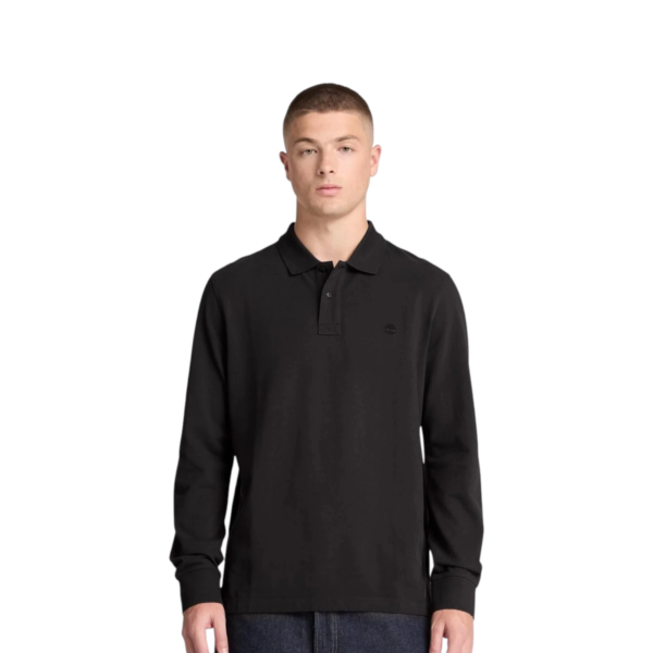 Timberland - Ανδρικό Μακρυμάνικο Polo Πικέ Millers River Ls TBC0YHBE-001 Μαύρο TBC0YHBE001