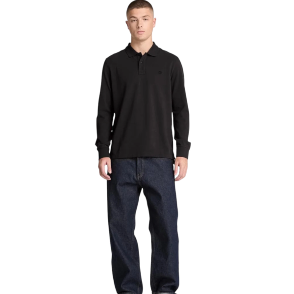 Timberland - Ανδρικό Μακρυμάνικο Polo Πικέ Millers River Ls TBC0YHBE-001 Μαύρο TBC0YHBE001